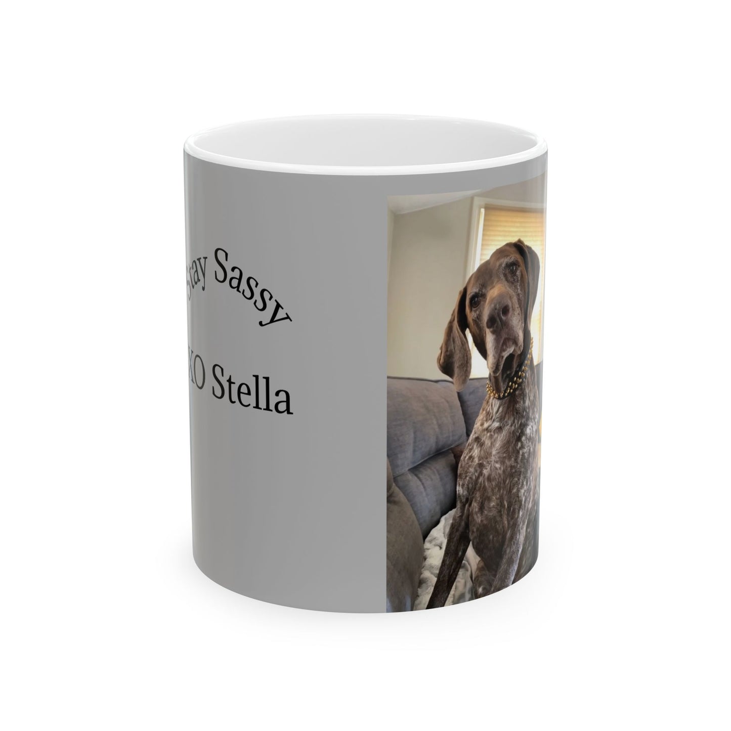 Custom Dog Themed Ceramic Mug - 'Stay Sassy' Design