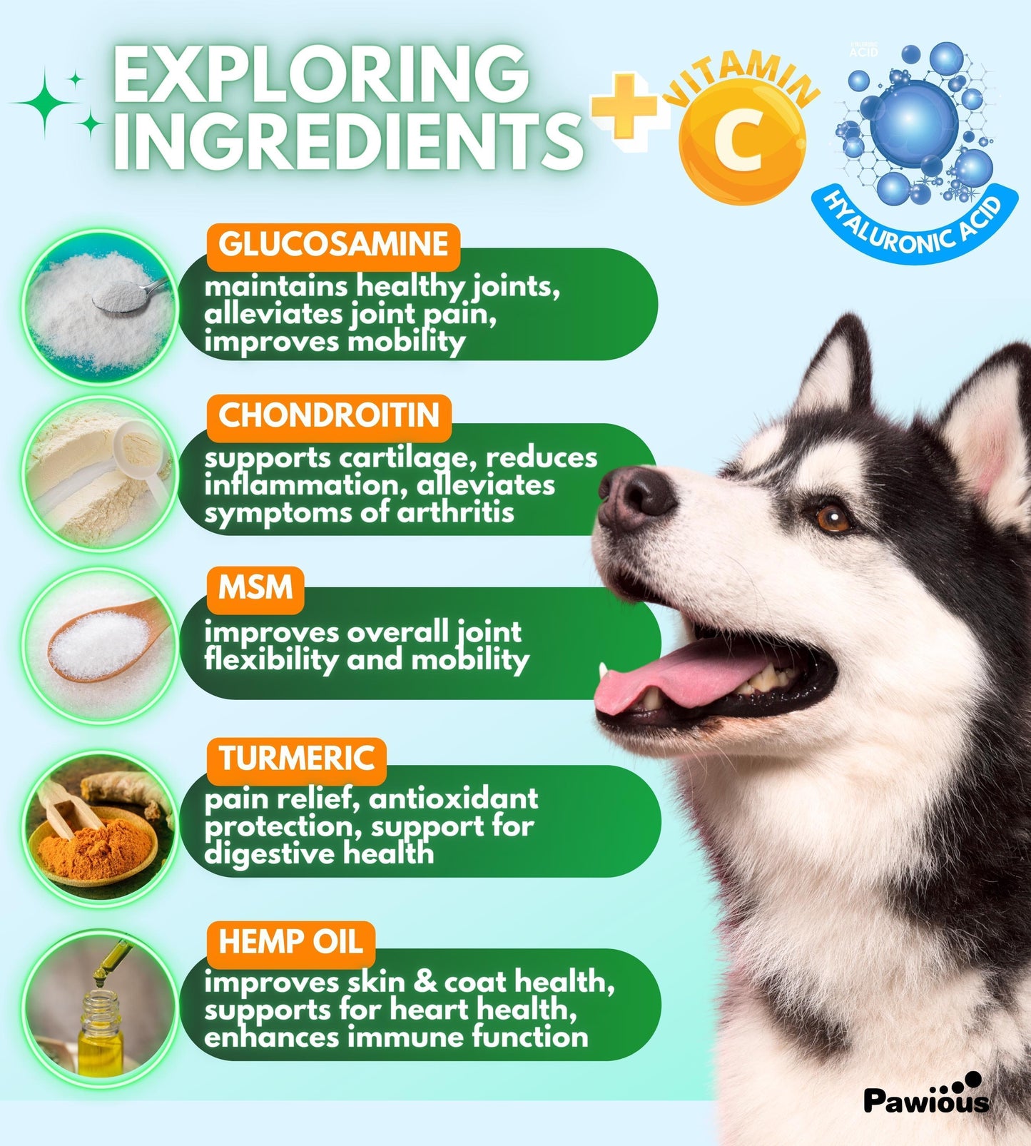 Pawious Hip and Joint Supplement for Dogs Glucosamine for Dogs Dog