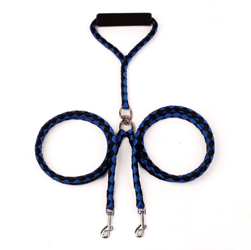 Double-Ended Hand-Knitted Braided Rope Dog Leash: TANGLE FREE