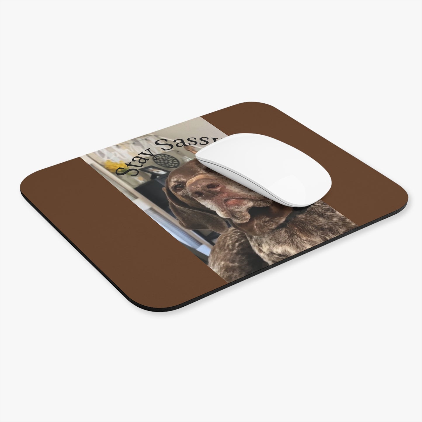 Stay Sassy Dog Mouse Pad | Funny Office Gift, Pet Lover Accessory, Home Office Decor, Dog Themed Desk Mat, Animal Lover Gift