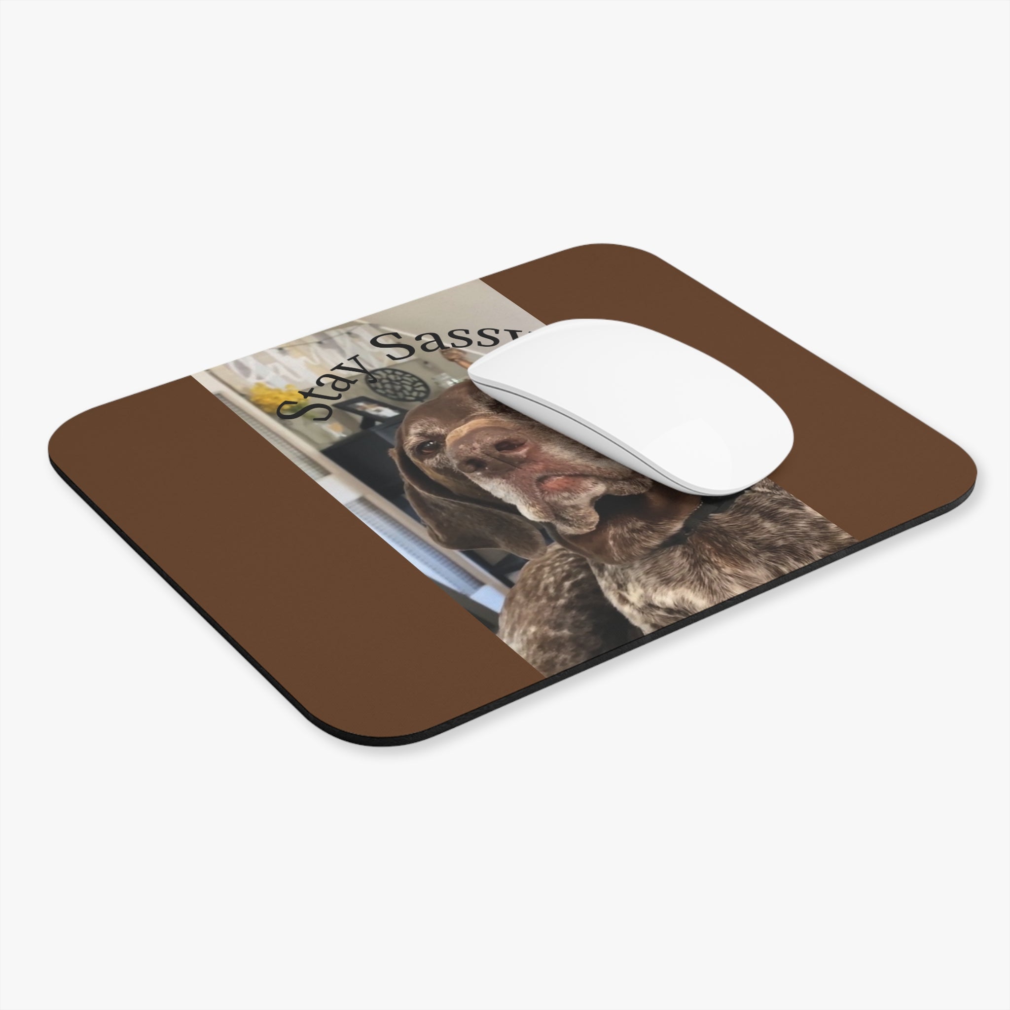 Stay Sassy Dog Mouse Pad | Funny Office Gift, Pet Lover Accessory, Home Office Decor, Dog Themed Desk Mat, Animal Lover Gift