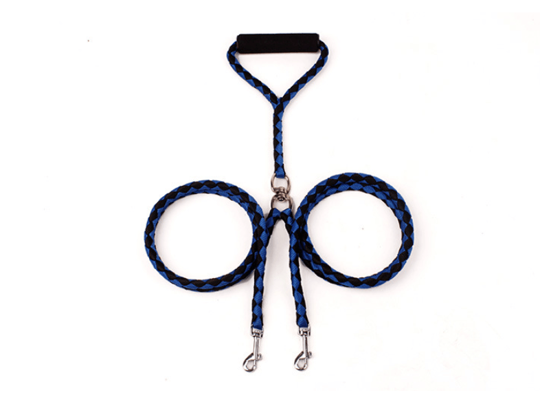 Double-Ended Hand-Knitted Braided Rope Dog Leash: TANGLE FREE