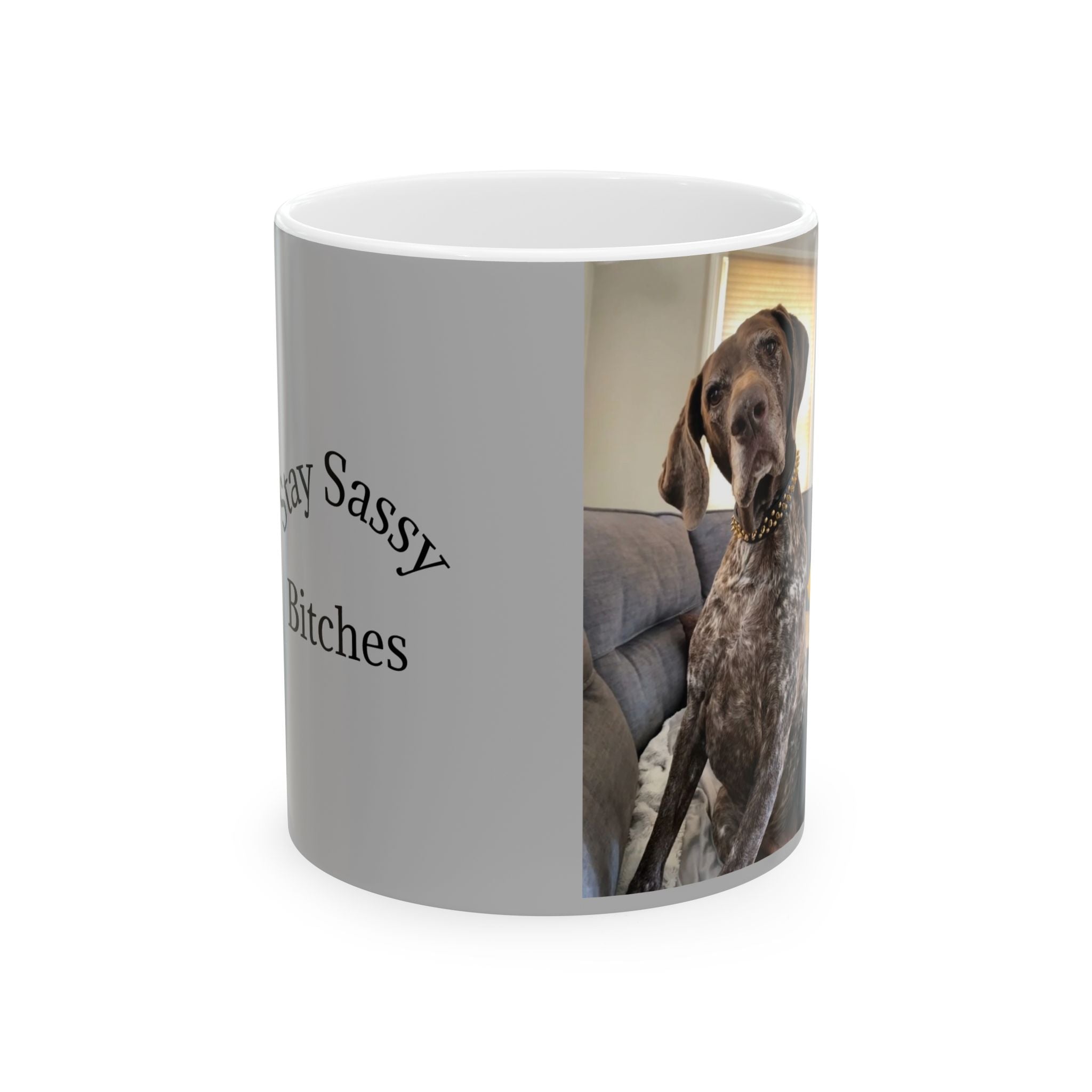 Custom Dog Themed Ceramic Mug - 'Stay Sassy' Design