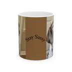 Custom Dog Themed Ceramic Mug - 'Stay Sassy' Design 15 oz