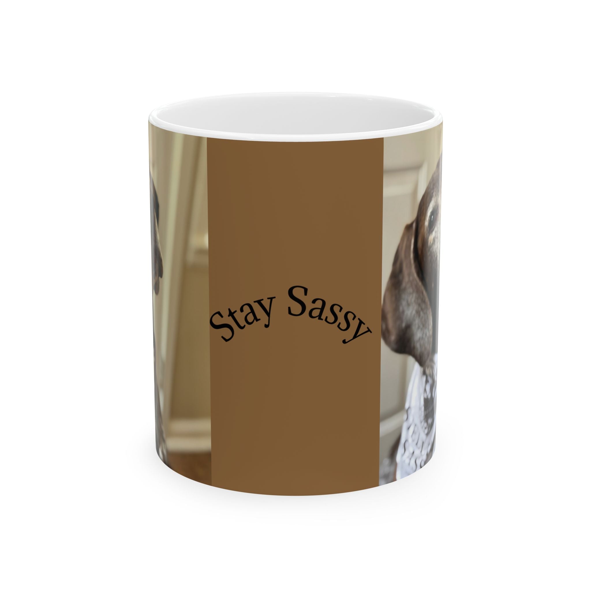 Custom Dog Themed Ceramic Mug - 'Stay Sassy' Design 15 oz