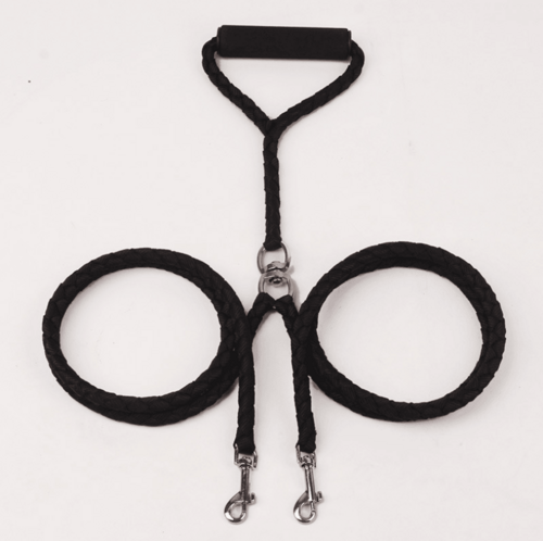 Double-Ended Hand-Knitted Braided Rope Dog Leash: TANGLE FREE