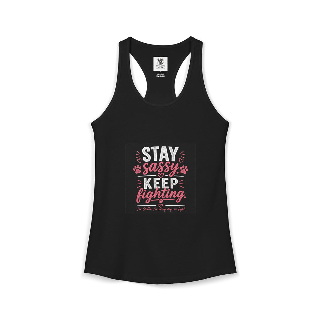 Women's Stay Sassy. Keep Fighting.  Racerback Tank