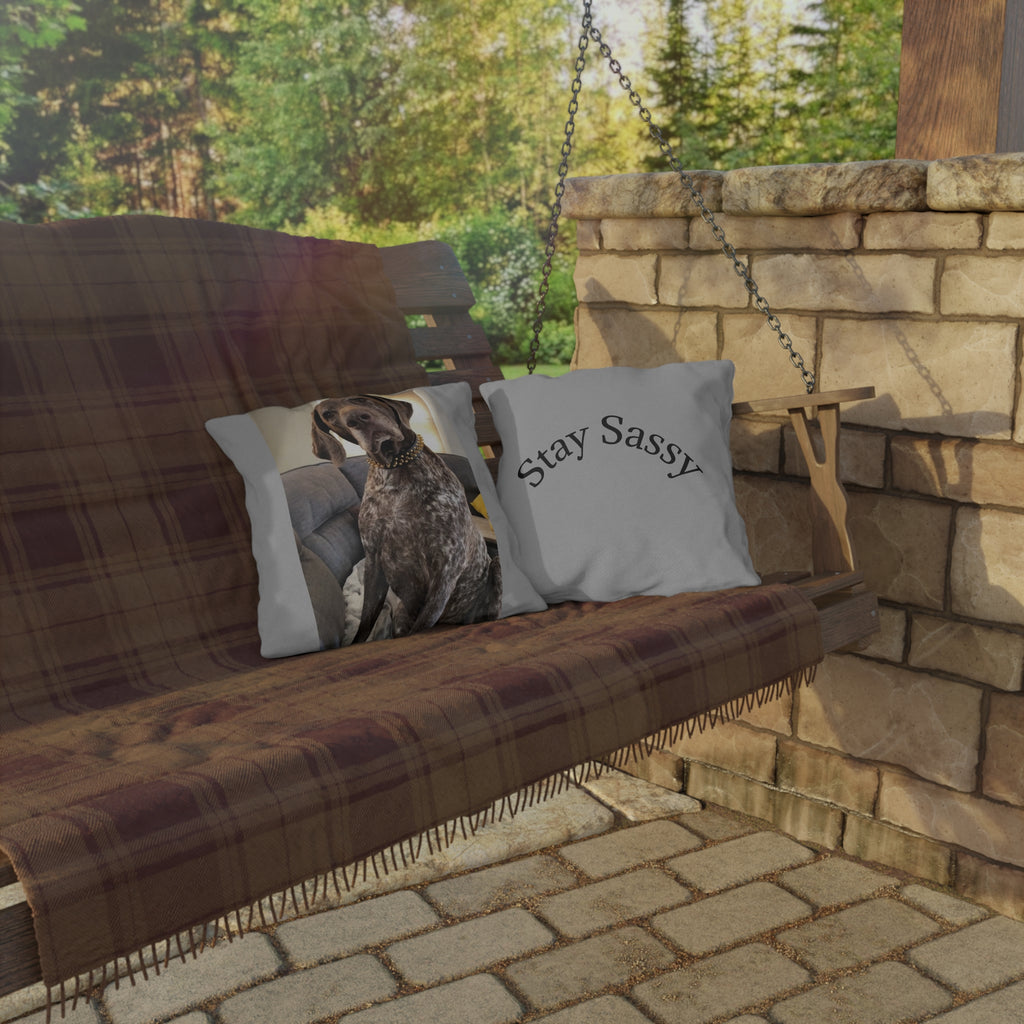 Stay Sassy Outdoor Pillow - Cozy Decor for Dog Lovers
