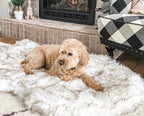 Cozycanine Plush Dog Bed - Luxurious Beige Mat For Restful Pet Sleep