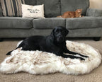 Cozycanine Plush Dog Bed - Luxurious Beige Mat For Restful Pet Sleep